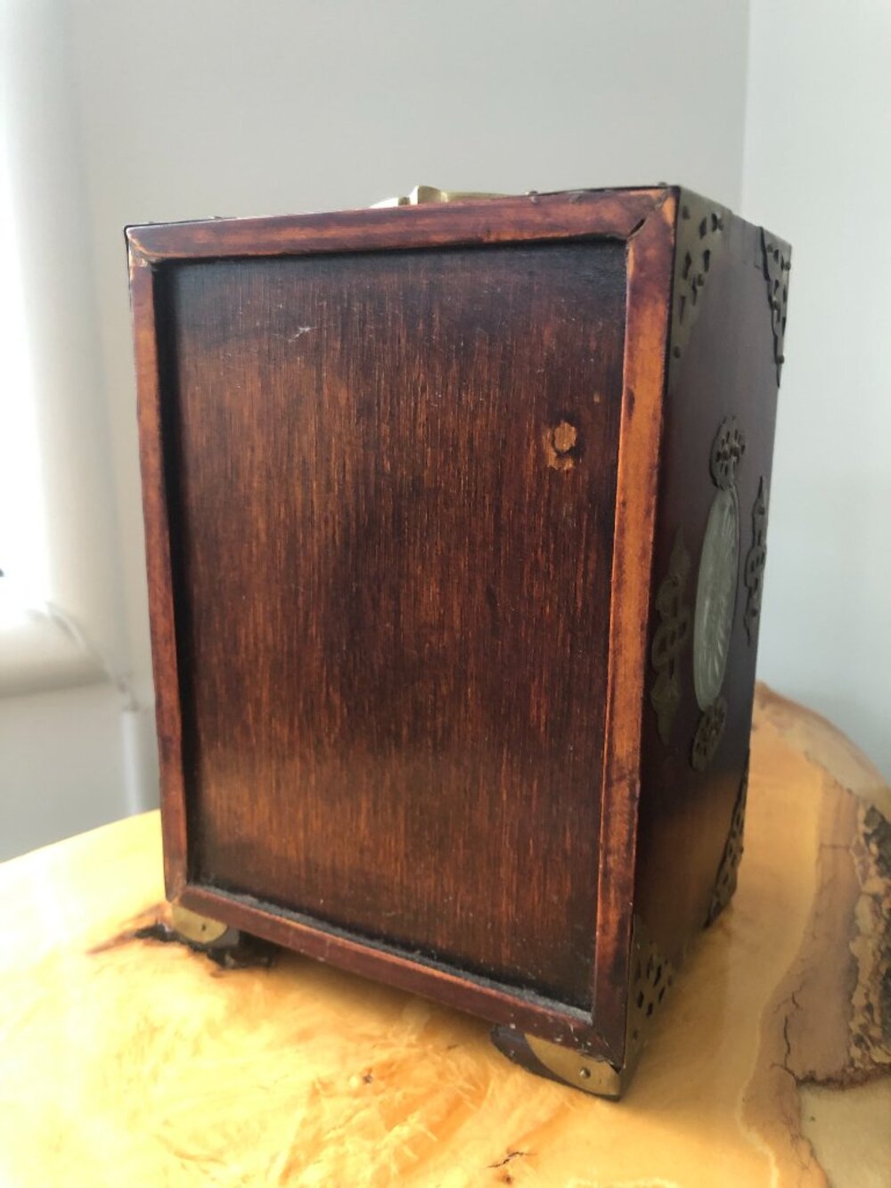 Vintage Chinese Rosewood Jewelry Cabinet with Jade Panels - Picture 5 of 10